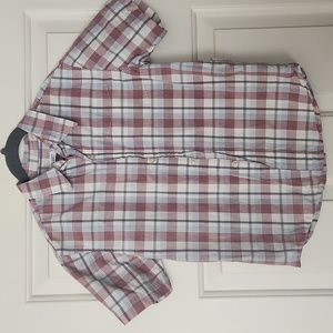 Red, blue; Grey, white plaid Old Navy shirt